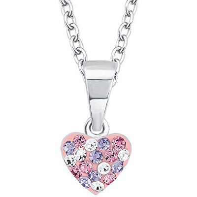 Prinzessin Lillifee Halsband med hänge 925 sterlingsilver barnhalsband för tjejer, med Preciosa, 35+3 cm, lila, hjärta, kommer i smyckespresentask, 2013171 Prinzessin Lillifee Halsband med hänge 925 sterlingsilver barnhalsband för tjejer, med Preciosa, 35+3 cm, lila, hjärta, kommer i smyckespresentask, 2013171