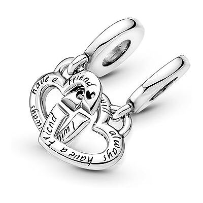 PANDORA Icons syster hjärtan delbar berlock i sterling silver med klar kubisk zirkonia PANDORA Icons syster hjärtan delbar berlock i sterling silver med klar kubisk zirkonia