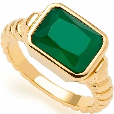 JEWELS BY LEONARDO Leonardo Jewels Susa kvinnors fingerring i rostfritt stål IP guld, sigillring med grön glaskristall, ringstorlek 17, smyckesgåva för kvinnor 023210, Rostfritt stål, Ingen ädelsten JEWELS BY LEONARDO Leonardo Jewels Susa kvinnors fingerring i rostfritt stål IP guld, sigillring med grön glaskristall, ringstorlek 17, smyckesgåva för kvinnor 023210, Rostfritt stål, Ingen ädelsten