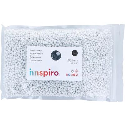 INNSPIRO 3,8 mm vit ogenomskinlig rund glasskiva 500 gr. Handväska, armband, halsband, perfekt för gör-det-själv barnsmycken, fröpärlor INNSPIRO 3,8 mm vit ogenomskinlig rund glasskiva 500 gr. Handväska, armband, halsband, perfekt för gör-det-själv barnsmycken, fröpärlor