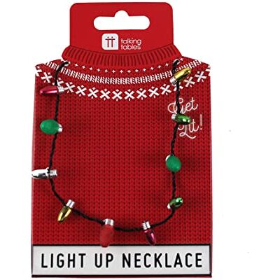 Talking Tables Talande bord jul underhållning lyser upp halsband för julfest, multi, 22 cm Talking Tables Talande bord jul underhållning lyser upp halsband för julfest, multi, 22 cm