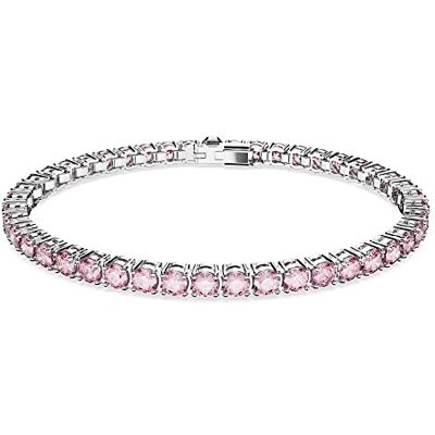 Swarovski Matrix tennisarmband, rosa rundskurna kristaller och rodiumpläterade, från Matrix Collection, storlek M Swarovski Matrix tennisarmband, rosa rundskurna kristaller och rodiumpläterade, från Matrix Collection, storlek M
