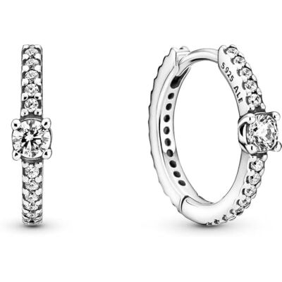 PANDORA Timeless glittrande ringörhängen i sterling silver med klar kubisk zirkonia PANDORA Timeless glittrande ringörhängen i sterling silver med klar kubisk zirkonia