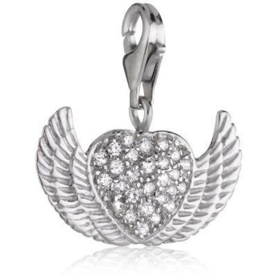 Pasionista berlocker berlock 925 sterlingsilver Zikonia hjärta med engelskt vinglande 605203 Pasionista berlocker berlock 925 sterlingsilver Zikonia hjärta med engelskt vinglande 605203