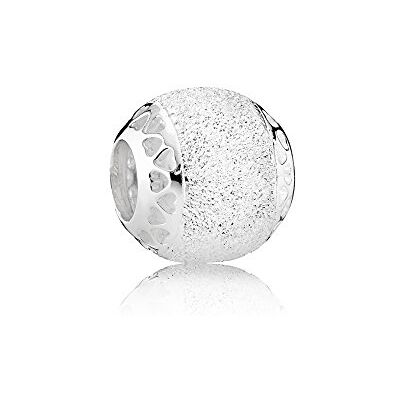 PANDORA Glitzernde Struktur-Herzen Charm Sterling-Silber 11 x 11 x 9,5 mm (T/H/B) PANDORA Glitzernde Struktur-Herzen Charm Sterling-Silber 11 x 11 x 9,5 mm (T/H/B)