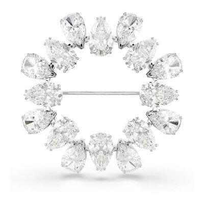 Swarovski Matrix brosch, päronskuren, vit, Rhodiumpläterad, En storlek Swarovski Matrix brosch, päronskuren, vit, Rhodiumpläterad, En storlek