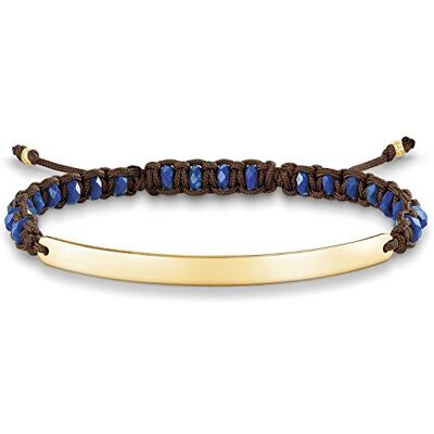 THOMAS SABO damarmband Love Bridge 925 sterlingsilver 750 gult guld förgyllt nylon blå LBA0056-892-32 e Guldpläterat silver, colore: Guld, cod. LBA0056-892-32-L21v THOMAS SABO damarmband Love Bridge 925 sterlingsilver 750 gult guld förgyllt nylon blå LBA0056-892-32 e Guldpläterat silver, colore: Guld, cod. LBA0056-892-32-L21v