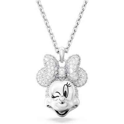 Swarovski Disney100 hängsmycke halsband, Mimmi Pigg-motiv med vit kristallpavé, rodiumpläterad kedja, från Disney100-kollektionen, En storlek, Kristaller, rodiumpläterade, Kristaller Swarovski Disney100 hängsmycke halsband, Mimmi Pigg-motiv med vit kristallpavé, rodiumpläterad kedja, från Disney100-kollektionen, En storlek, Kristaller, rodiumpläterade, Kristaller