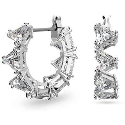 Swarovski Small Hoop Örhängen, vita triangelslipade kristallörhängen i en rodiumpläterad miljö, från Ortyx Collection Swarovski Small Hoop Örhängen, vita triangelslipade kristallörhängen i en rodiumpläterad miljö, från Ortyx Collection