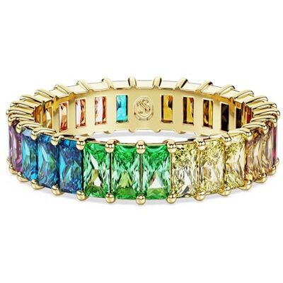 Swarovski Matrix-ring, Baguetteskuren, Flerfärgad, Guldfärgad Swarovski Matrix-ring, Baguetteskuren, Flerfärgad, Guldfärgad