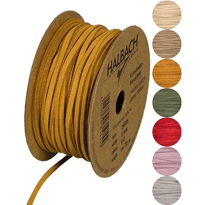 Halbach Sidenband veganskt läderband Bredd 3 mm längd 20 m Konstlädersnöre för tillverkning av armband 100% veganskt läderimitationsband för gör-det-själv-hantverk, färg: honung Halbach Sidenband veganskt läderband Bredd 3 mm längd 20 m Konstlädersnöre för tillverkning av armband 100% veganskt läderimitationsband för gör-det-själv-hantverk, färg: honung