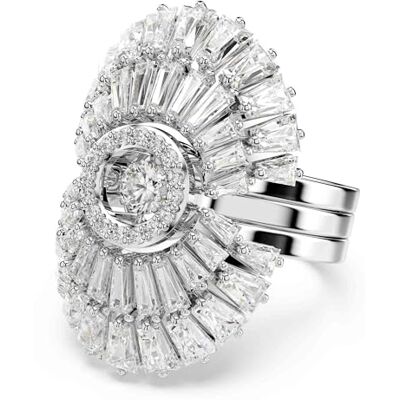 Swarovski Idyllia-ring, Set (3), Blandade snitt, Skal, Vit, Rhodiumpläterad Swarovski Idyllia-ring, Set (3), Blandade snitt, Skal, Vit, Rhodiumpläterad