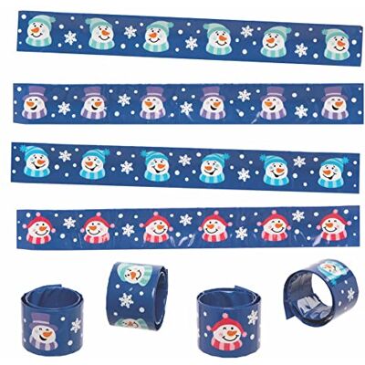 Baker Ross FC254 snögubbe snap-armband, 4-pack – små barngåvor, barns födelsedag, present, jultomtegåva, adventskalenderpresenter Baker Ross FC254 snögubbe snap-armband, 4-pack – små barngåvor, barns födelsedag, present, jultomtegåva, adventskalenderpresenter