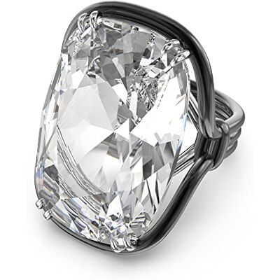 Swarovski Harmonia cocktailring, överdimensionerad kristall, vit, blandad metallfinish, 55, Kristall, Ingen ädelsten Swarovski Harmonia cocktailring, överdimensionerad kristall, vit, blandad metallfinish, 55, Kristall, Ingen ädelsten