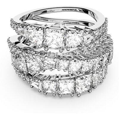 Swarovski Twist Wrap-ring, Blandade snitt, Vit, Rhodiumpläterad Swarovski Twist Wrap-ring, Blandade snitt, Vit, Rhodiumpläterad