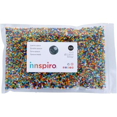 INNSPIRO Ogenomskinlig rund glasskiva blandad 2,3 mm, 500 gr, väska, armband, halsband, perfekt för gör-det-själv barnsmycken, fröpärlor INNSPIRO Ogenomskinlig rund glasskiva blandad 2,3 mm, 500 gr, väska, armband, halsband, perfekt för gör-det-själv barnsmycken, fröpärlor