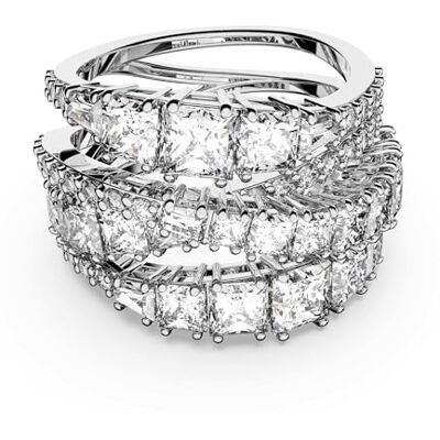 Swarovski Twist Wrap-ring, Blandade snitt, Vit, Rhodiumpläterad Swarovski Twist Wrap-ring, Blandade snitt, Vit, Rhodiumpläterad