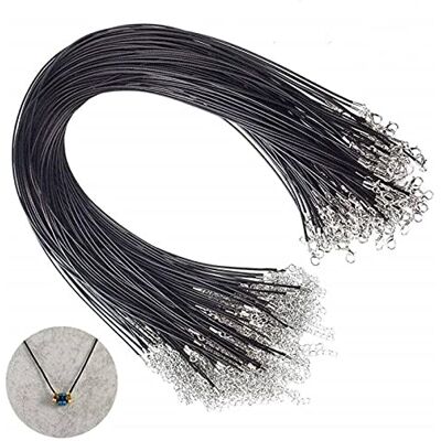 Angelkiss Halsband vaxrep, 50 st flätade halskedjor med lås för gör-det-själv-smycken, armband, 1,5 mm Angelkiss Halsband vaxrep, 50 st flätade halskedjor med lås för gör-det-själv-smycken, armband, 1,5 mm