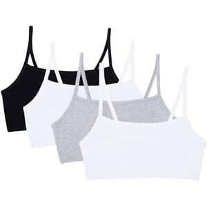 Fruit of the Loom damspagettiband bomull bh, sport-BH (4-pack), Svart/Vit/Heather Grey 4-pack, 38 Fruit of the Loom damspagettiband bomull bh, sport-BH (4-pack), Svart/Vit/Heather Grey 4-pack, 38