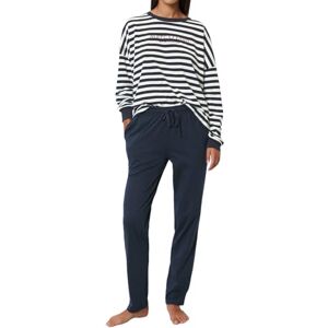 Marc O'Polo Marc O´Polo dam Mix&Match lång pyjamas pyjamas-set, Marinblå/vit, S Marc O'Polo Marc O´Polo dam Mix&Match lång pyjamas pyjamas-set, Marinblå/vit, S