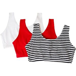 Fruit of the Loom Tank-Style Cotton BH sport-BH, ogenomskinlig (4-pack), Skinny Stripe/Vit/Röd Hot, 38 Fruit of the Loom Tank-Style Cotton BH sport-BH, ogenomskinlig (4-pack), Skinny Stripe/Vit/Röd Hot, 38