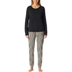 Schiesser Dampyjamas lång loungewear modal-nattkläder set pyjamasset, Svart_183066, 38 Schiesser Dampyjamas lång loungewear modal-nattkläder set pyjamasset, Svart_183066, 38