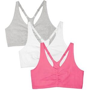 Fruit of the Loom dam 3-pack tröja front sport-BH justerbar tröja front racerback bh (3-pack), Neon rosa/vit/grå, 38 Fruit of the Loom dam 3-pack tröja front sport-BH justerbar tröja front racerback bh (3-pack), Neon rosa/vit/grå, 38