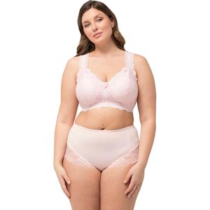 Ulla Popken Bralette, spets, dragkedja, utan bygel, kupa A/B och C/D BH, Blass rosa, 110D Ulla Popken Bralette, spets, dragkedja, utan bygel, kupa A/B och C/D BH, Blass rosa, 110D