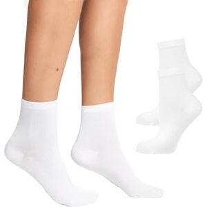 Nur Die Endast bambu korta strumpor 2-pack damer kort skaft bambustrumpor strumpor mjuk andas, Vit, 38 Nur Die Endast bambu korta strumpor 2-pack damer kort skaft bambustrumpor strumpor mjuk andas, Vit, 38