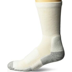 Thorlos Thorlo Mäns Lite Walking Thin Padded Crew strumpor, Vit/överdådig trädgård, Medium Thorlos Thorlo Mäns Lite Walking Thin Padded Crew strumpor, Vit/överdådig trädgård, Medium