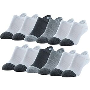 Peds Dam High Cut No Show strumpor, 12-par, vit/grå ljung/svart M (paket med 12), Vit/grå ljung/svart, Medium Peds Dam High Cut No Show strumpor, 12-par, vit/grå ljung/svart M (paket med 12), Vit/grå ljung/svart, Medium