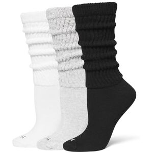 HUE Dam Slouch 3-pack, mjuka tjocka scrunch, stapelstrumpor, Vit/ljus kol ljung/svart, one size HUE Dam Slouch 3-pack, mjuka tjocka scrunch, stapelstrumpor, Vit/ljus kol ljung/svart, one size