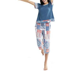 INK+IVY Pajamas for Women Short Sleeve and Capri Pants PJ Set Loungewear, Casual Soft Breathable Sleepwear, Small, Bedouin Patch 2 Piece INK+IVY Pajamas for Women Short Sleeve and Capri Pants PJ Set Loungewear, Casual Soft Breathable Sleepwear, Small, Bedouin Patch 2 Piece