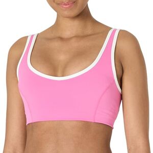 Amazon Essentials dam aktiv FormFlex Buttery mjukt lätt stöd v-ringad sport-bh med kontrastkant, Flamingo rosa/vit, M Amazon Essentials dam aktiv FormFlex Buttery mjukt lätt stöd v-ringad sport-bh med kontrastkant, Flamingo rosa/vit, M