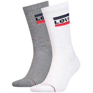 Levi's Crew strumpor unisex 2-pack, Vit/grå, 39-42 EU Levi's Crew strumpor unisex 2-pack, Vit/grå, 39-42 EU