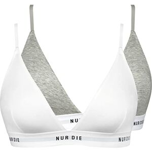 Nur Die Mjuk bh 2-pack sportig utan bygel vadderad steklett dam, Gråmelerad/vit, 40/42 SE Nur Die Mjuk bh 2-pack sportig utan bygel vadderad steklett dam, Gråmelerad/vit, 40/42 SE