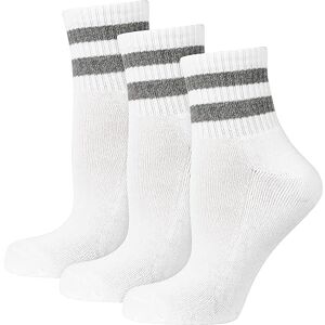 Nur Die Endast 3-pack korta retro tennisstrumpor med ränder av bomull vadderad sula sportstrumpor korta strumpor män, Vit, 43-46 EU Nur Die Endast 3-pack korta retro tennisstrumpor med ränder av bomull vadderad sula sportstrumpor korta strumpor män, Vit, 43-46 EU