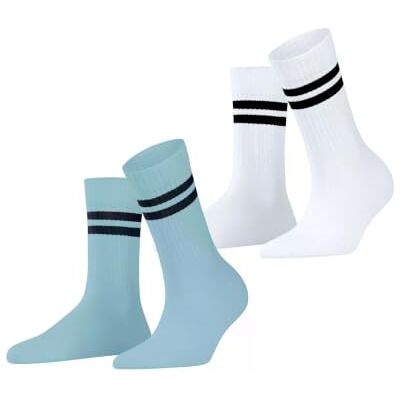 ESPRIT dam Strumpor Tennis Stripe Multipack W So bomull mönstrade 2 par, Flera färger Ice Blue White 0060, 39-42 ESPRIT dam Strumpor Tennis Stripe Multipack W So bomull mönstrade 2 par, Flera färger Ice Blue White 0060, 39-42