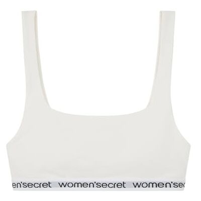 women'secret Logo Vadderad BH för kvinnor, Elfenben, M women'secret Logo Vadderad BH för kvinnor, Elfenben, M