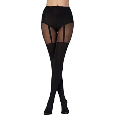 Pretty Polly Suspendertights för kvinnor, 40 DEN, svart (svart svart), en storlek (tillverkarens storlek: OS) (1-pack), Svart (svart svart), one size stor Pretty Polly Suspendertights för kvinnor, 40 DEN, svart (svart svart), en storlek (tillverkarens storlek: OS) (1-pack), Svart (svart svart), one size stor