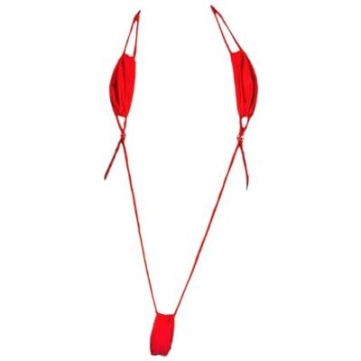 RINTONIX Women's Sexy One Piece Slingshot Swimsuit Adjustable G String Thong Bikini Sex Micro Thongs Underwear Teddy Lingerie(RE) Red RINTONIX Women's Sexy One Piece Slingshot Swimsuit Adjustable G String Thong Bikini Sex Micro Thongs Underwear Teddy Lingerie(RE) Red