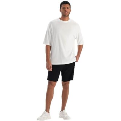 Dagi Black Fashion Stickad, normal midja, Interlock, shorts, benshorts, XL, svart, XL Dagi Black Fashion Stickad, normal midja, Interlock, shorts, benshorts, XL, svart, XL