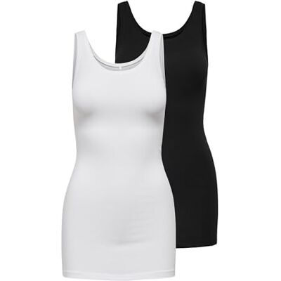 ONLY Dam Onllive Love New Long Noos Undertröja, Svart, Vit, L, Paket med 2 ONLY Dam Onllive Love New Long Noos Undertröja, Svart, Vit, L, Paket med 2