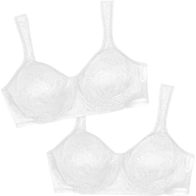 Playtex BH för kvinnor med full täckning, Vit/vit, 90D Playtex BH för kvinnor med full täckning, Vit/vit, 90D