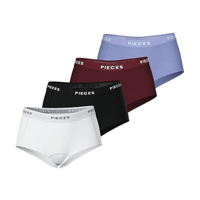 PIECES Pclogo Lady 4-pack Solid Noos Bc, tawny port, x_s PIECES Pclogo Lady 4-pack Solid Noos Bc, tawny port, x_s