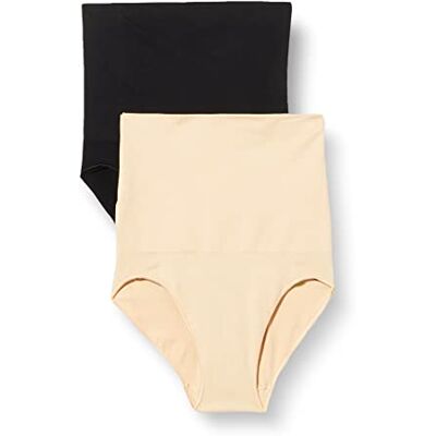 Viamod Trosor för kvinnor, 2-pack, Flerfärgad (svart/beige Pk05), 40 Viamod Trosor för kvinnor, 2-pack, Flerfärgad (svart/beige Pk05), 40