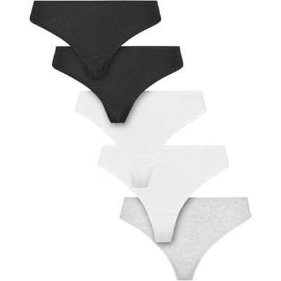 Urban Classics Women's TB7666C-kvinnor basic bomull tanga 5-pack underkläder, svart + vit + värmegrå, S, Svart + svart + vit + värmegrå, S Urban Classics Women's TB7666C-kvinnor basic bomull tanga 5-pack underkläder, svart + vit + värmegrå, S, Svart + svart + vit + värmegrå, S