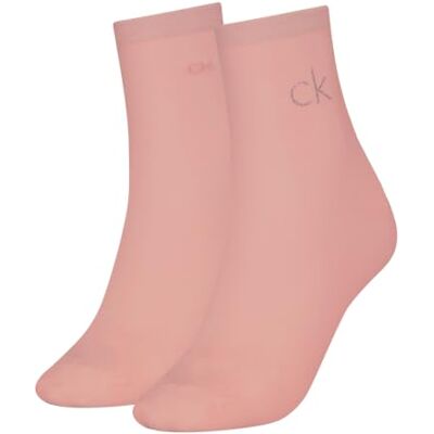 Calvin Klein strumpor kvinnor kort strumpa 2P blank logotyp, Rosa, 75-77 EU Calvin Klein strumpor kvinnor kort strumpa 2P blank logotyp, Rosa, 75-77 EU