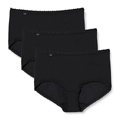 Sloggi dam Slip 24/7 Bomull Lace Midi C3p, svart, 50 Sloggi dam Slip 24/7 Bomull Lace Midi C3p, svart, 50