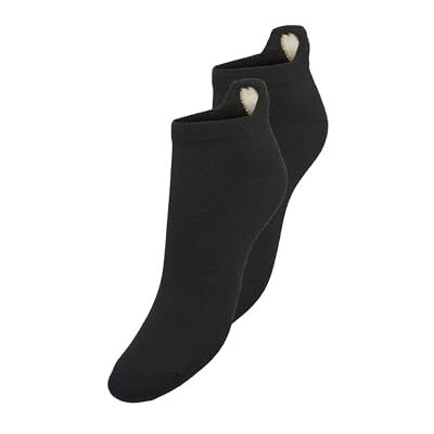 ONLY Onlea Heart Sneak Socks 2-pack Acc Noos, svart, One Size ONLY Onlea Heart Sneak Socks 2-pack Acc Noos, svart, One Size
